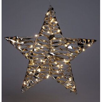 Verlichte Kerstster - Goud - 40 cm - 60 led
