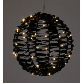 Verlichte Bal - Zwart - 25 cm - 60 led