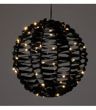Verlichte Bal - Zwart - 25 cm - 60 led