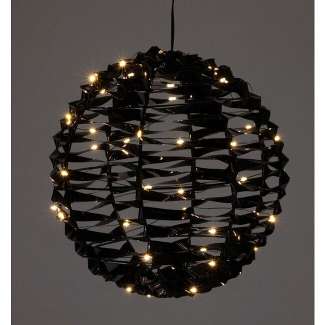 Verlichte Bal - Zwart - 25 cm - 60 led