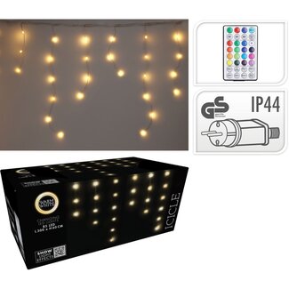 Lichtgordijn IJspegel - 300 cm - met Afstandsbediening - extra Lichteffecten