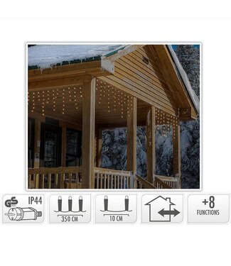 IJspegel Lichtgordijn - 3.5 meter - 180 LED's - extra warm wit - Soft Wire