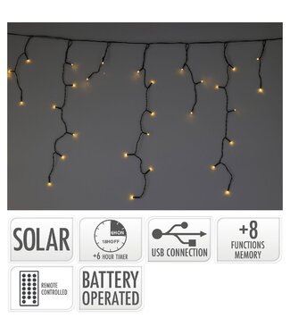 Solar IJspegelverlichting 780cm - 240 Led - USB oplaadbaar - Afstandsbediening