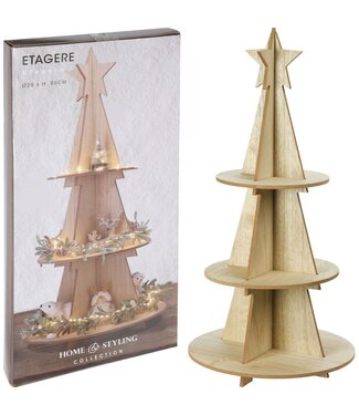 Kerst Etagere Hout - 60 cm
