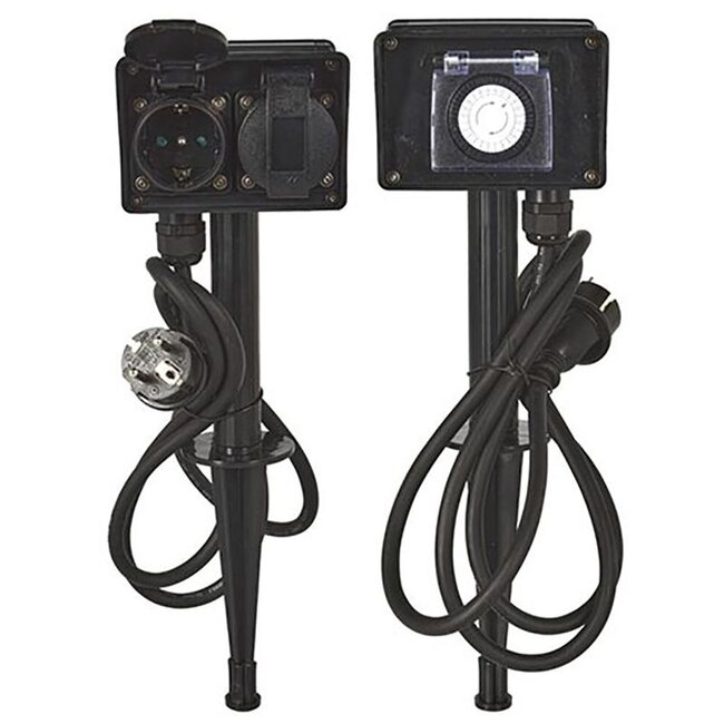 FXcontrol Tuincontactdoos 2-Voudig met Timer