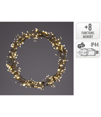 Ceruzo Kerstring met verlichting - 500 LED - Ø58 cm - warm wit - 8 Lichtfuncties - voor binnen en buiten