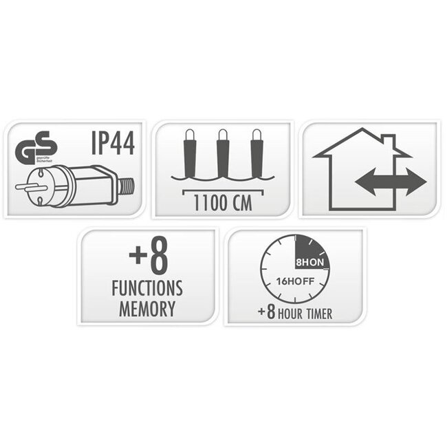 Microcluster - 560 led - 11m - three tone traditional - Timer - Lichtfuncties - Geheugen - Buiten