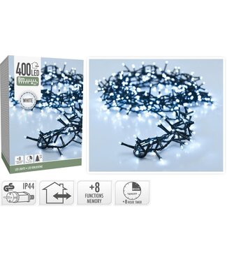 Microcluster - 400 led - 8m - Wit - Timer - Lichtfuncties - Geheugen - Buiten