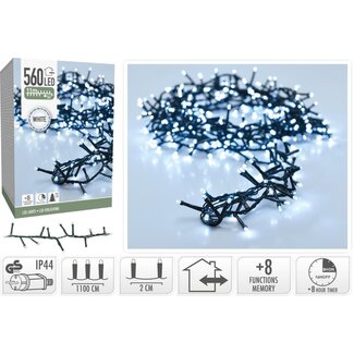 Microcluster - 560 led - 11m - Wit - Timer - Lichtfuncties - Geheugen - Buiten