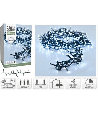Microcluster - 560 led - 11m - Wit - Timer - Lichtfuncties - Geheugen - Buiten