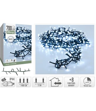 Microcluster - 700 led - 14m - Wit - Timer - Lichtfuncties - Geheugen - Buiten