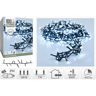 Microcluster - 800 led - 16m - Wit - Timer - Lichtfuncties - Geheugen - Buiten