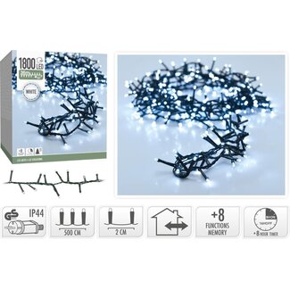 Microcluster - 1800 led - 36m - Wit - Timer - Lichtfuncties - Geheugen - Buiten