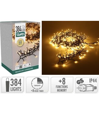 Treecluster Kerstboomverlichting - 384led - extra warm wit