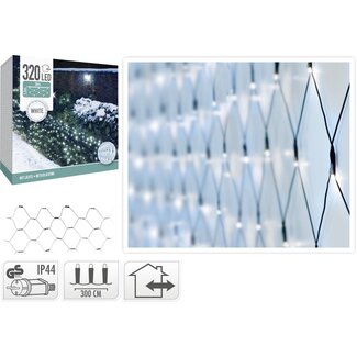 Netverlichting 320 LED's - 300x150 cm - Wit - groen snoer
