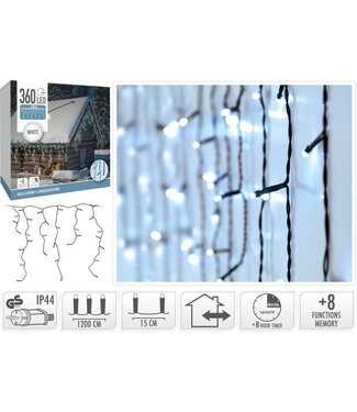 IJspegel verlichting - 360 LED - Wit - Timer - Lichtfuncties - Geheugen