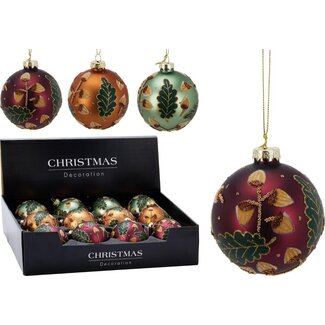 12x Glazen Kerstbal - Mat - 8cm