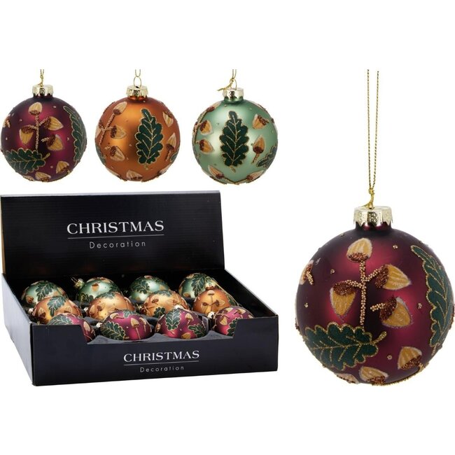 12x Glazen Kerstbal - Mat - 8cm