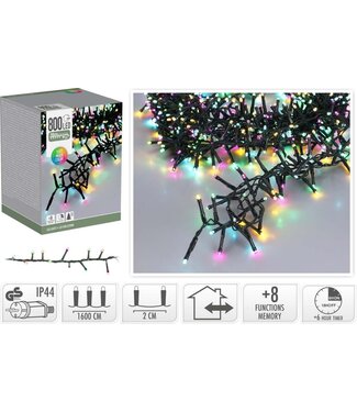 Microcluster - 16 Meter - 800 led - Soft Multi Colour - Kerst - Festival