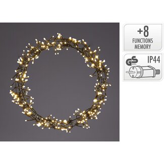 Ceruzo Kerstring met verlichting - 300 LED - Ø38 cm - warm wit - 8 Lichtfuncties - voor binnen en buiten