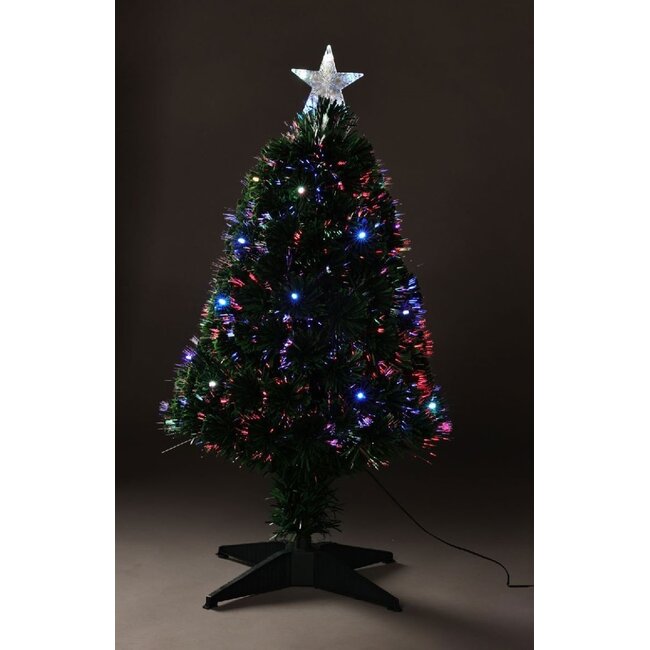 Kerstboom met Fiberverlichting - 90 cm - multicolor