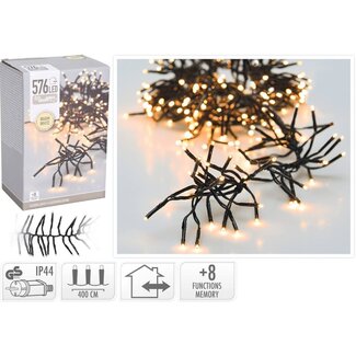 Clusterverlichting - 576 LED - 4m - Lichtfuncties - warm wit
