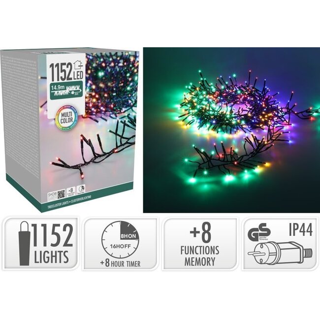 Treecluster Kerstboomverlichting - 1152led - Multicolor