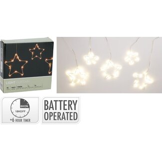 Lichtgordijn - Kerststerren - 120cm - op batterijen
