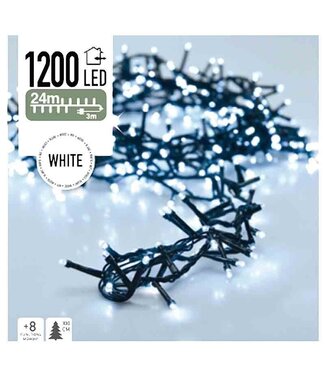 Micro Cluster 1200 LED's - 24 meter - wit - 8 functies + geheugen