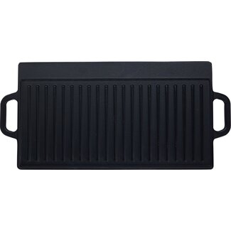 Grillplaat voor de BBQ - Gietijzer - Dubbelzijdig - Geribbeld en Gladde Kant