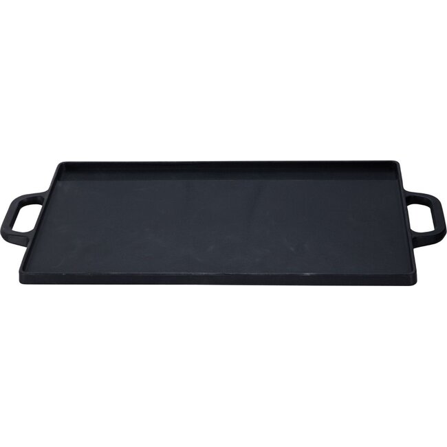 Grillplaat voor de BBQ - Gietijzer - Dubbelzijdig - Geribbeld en Gladde Kant
