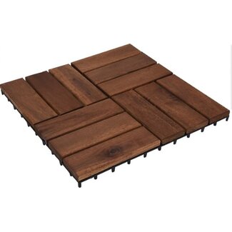 Terrastegel Acacia Hout  - 30x30cm - set van 4 - 0.36m2