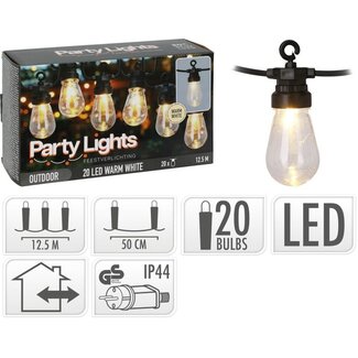Feestverlichting - 20 lampjes - warm wit - helder