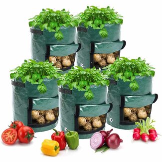 Ceruzo 5x Kweekzakken - Aardappelzak - 27 liter - met Oogstvenster
