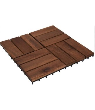 Terrastegel Acacia Hout  - 30x30cm - set van 4 - 0.36m2