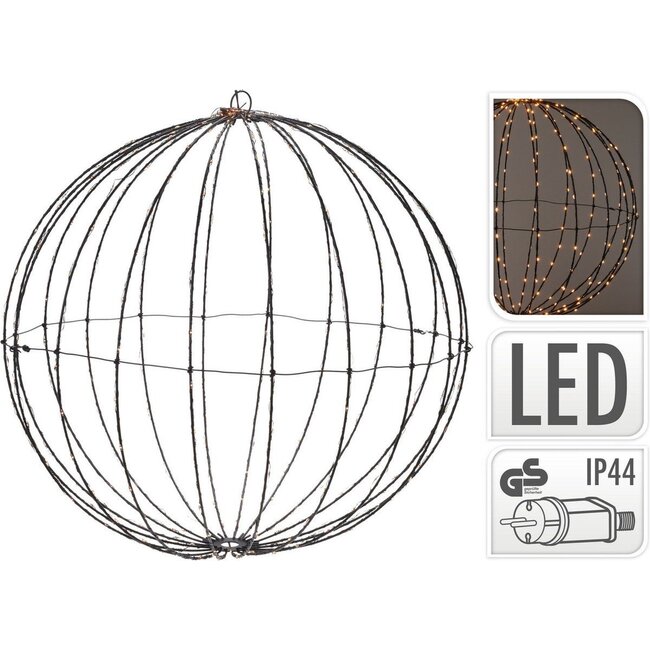 Ceruzo Lichtbol 320 led - Metaal - 50 cm - Kerstverlichting - met Timer - extra warm wit