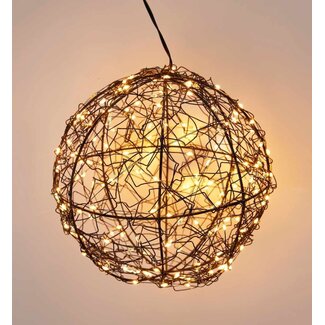 Verlichte Decoratiebal - 18 cm - 200 led - extra warm wit