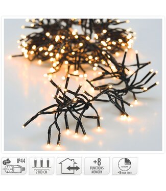 Clusterverlichting - 3000 LED - 22m - Timer - Lichtfuncties - warm wit