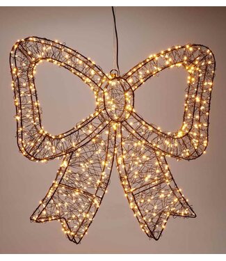 Verlichte Kerststrik - 38 cm - Extra warm wit