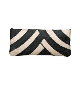 Riza Clutch Banded Black Cream