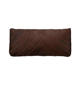 Riza Clutch Banded  Brown