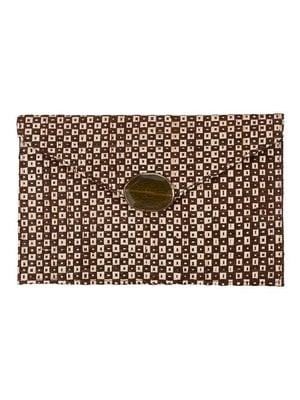 Envelop Clutch Brown Cream