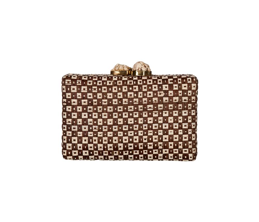 Disenyo Deohala Clutch Brown Cream disenyo kopen in de aanbieding