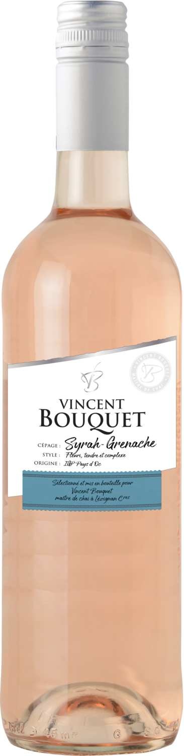 Vincent Bouquet Syrah Rosé, 2021, Languedoc-Roussillon, Frankrijk, Rosé Wijn