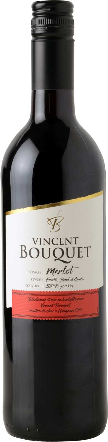 Vincent Bouquet Merlot, 2019, Pays d'Oc, Frankrijk, Rode Wijn