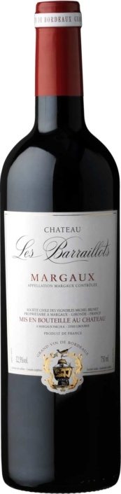 Chateau Les Barraillots Margaux, 2019, Frankrijk, Rode Wijn Chateau Les Barraillots Margaux, 2019, Frankrijk, Rode Wijn
