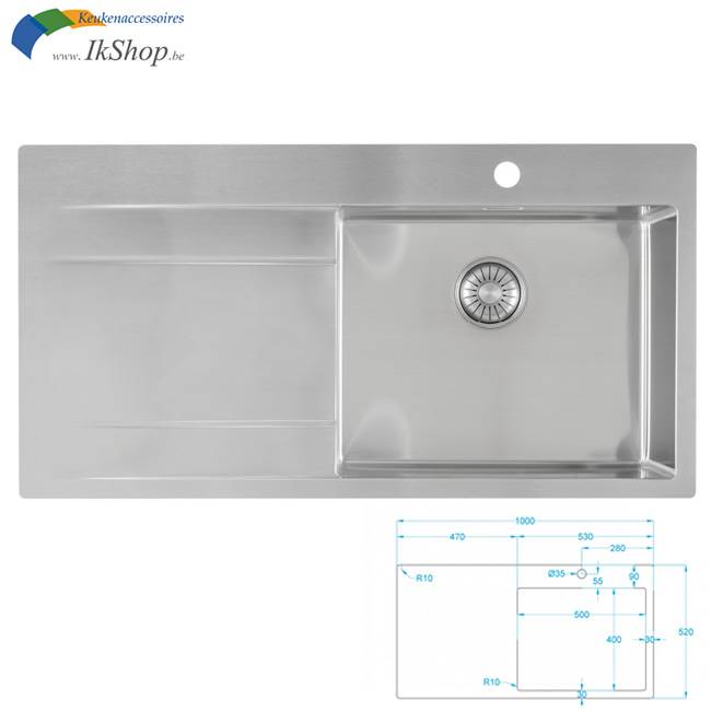 Aanrecht Ronde Spoelbak Keuken RVS Ronde Enkele Spoelbak 42cm Buitendiameter Onderbouw Aanrecht (Nano-zwart Aanrecht Ronde Spoelbak Keuken RVS Ronde Enkele Spoelbak 42cm Buitendiameter Onderbouw Aanrecht (Nano-zwart