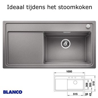 Blanco Spoelbak keuken BLANCO ZENAR XL 6 S SteamerPlus incl.toebehoren