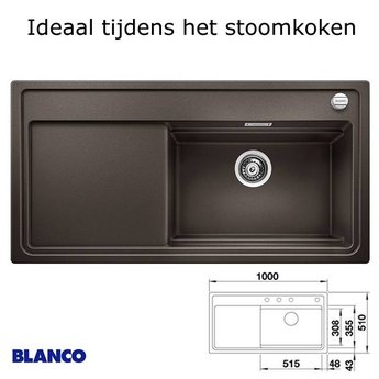 Blanco Spoelbak keuken BLANCO ZENAR XL 6 S SteamerPlus incl.toebehoren