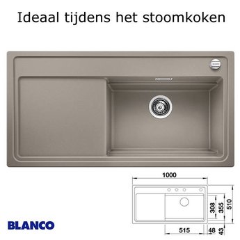 Blanco Spoelbak keuken BLANCO ZENAR XL 6 S SteamerPlus incl.toebehoren